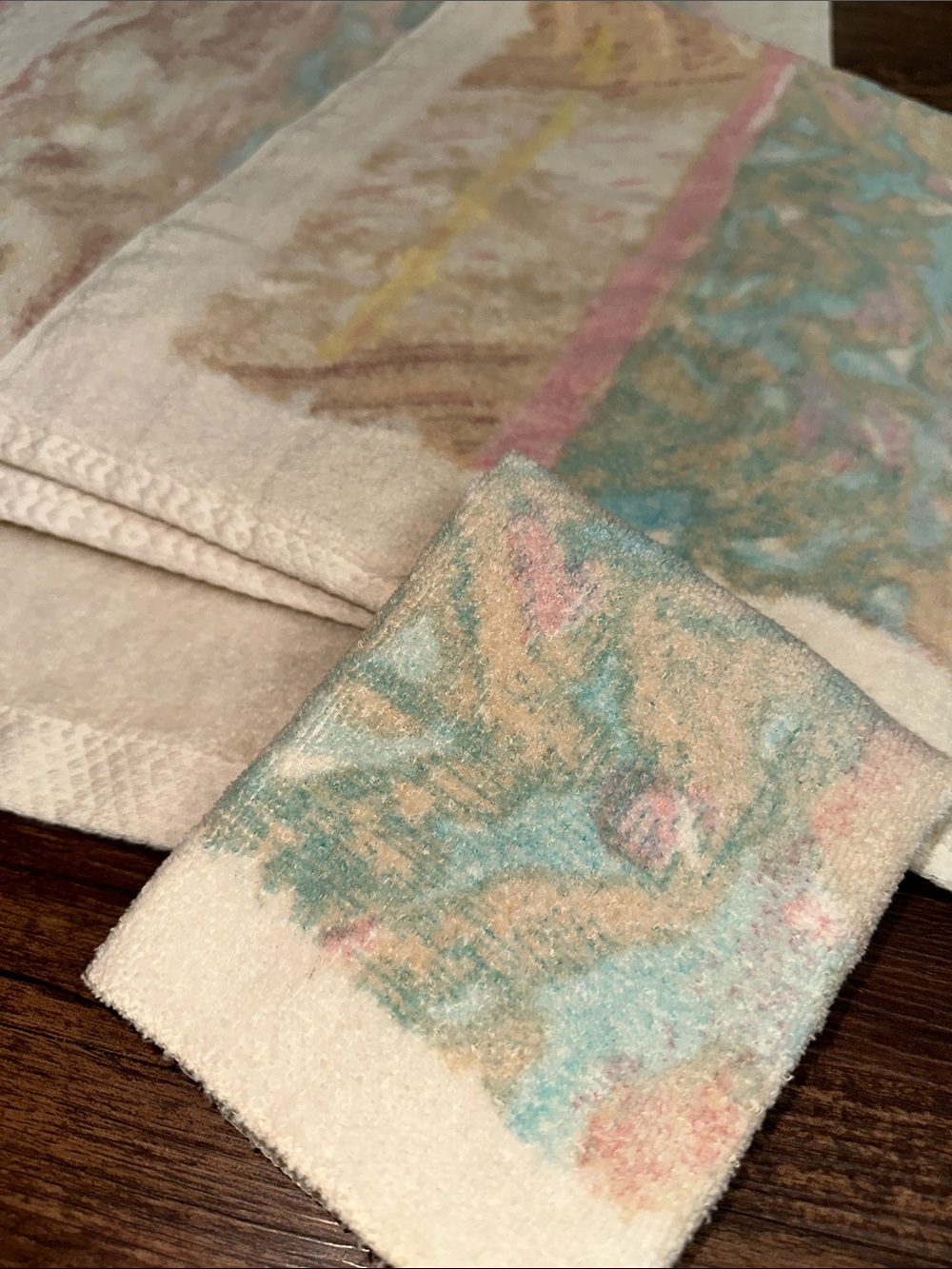 Vintage Croscill 5 Pc Pastel Southwestern Cotton Towel Set 90s - Picture 4 of 10